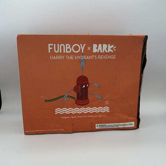 Funboy x Bark "Harry The Hydrant's Revenge" Inflatable Sprinkler 21" x 37" NEW! - Picture 6 of 7
